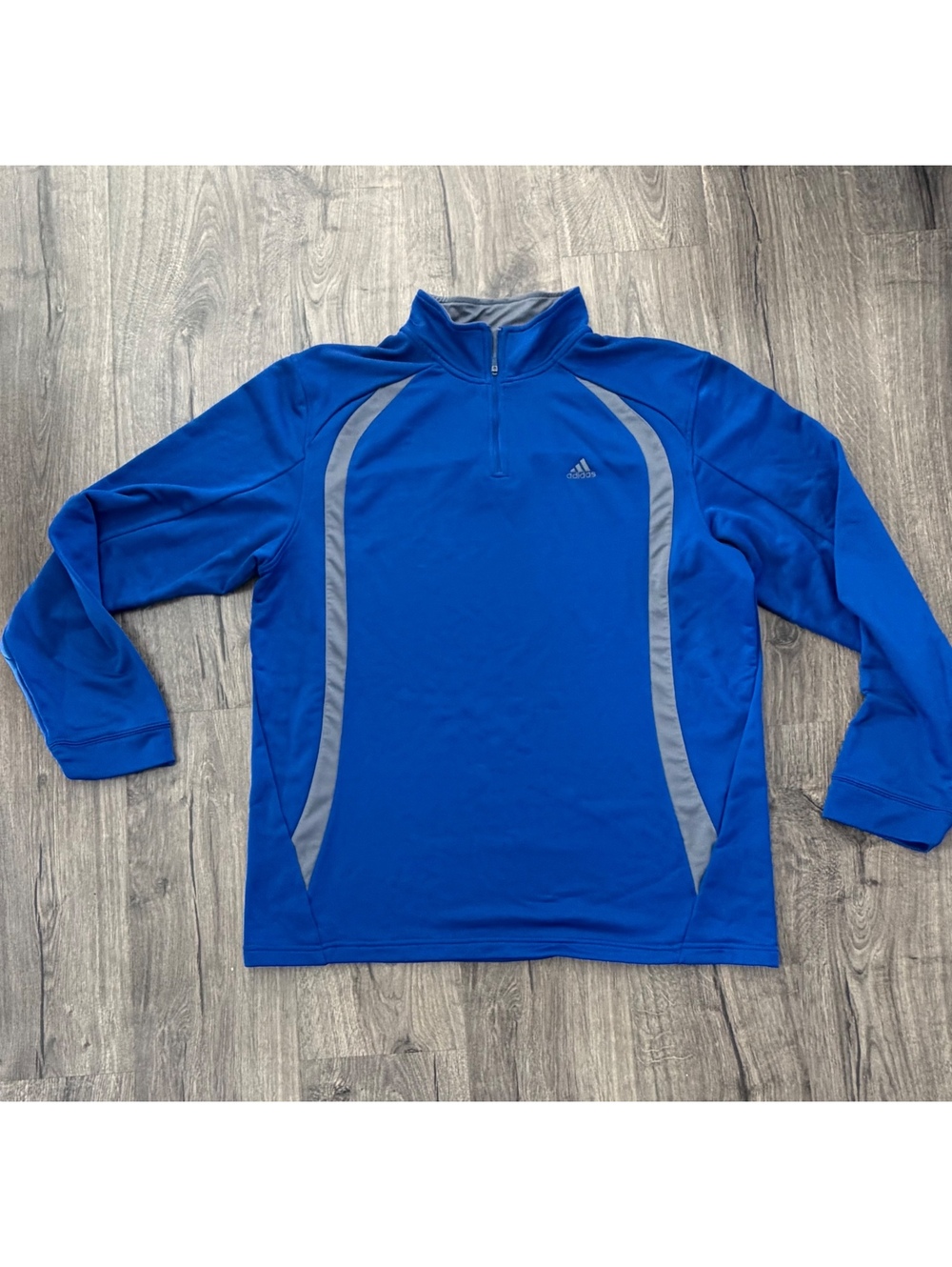 Adidas Men’s XL Blue and Gray Quarter Zip Pullover Sweatshirt